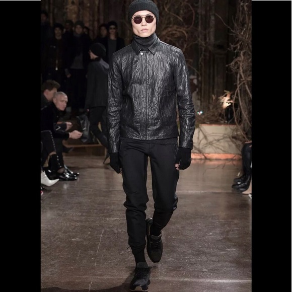 John Varvatos crinkled leather jacket size46 USA36 - Picture 1 of 10